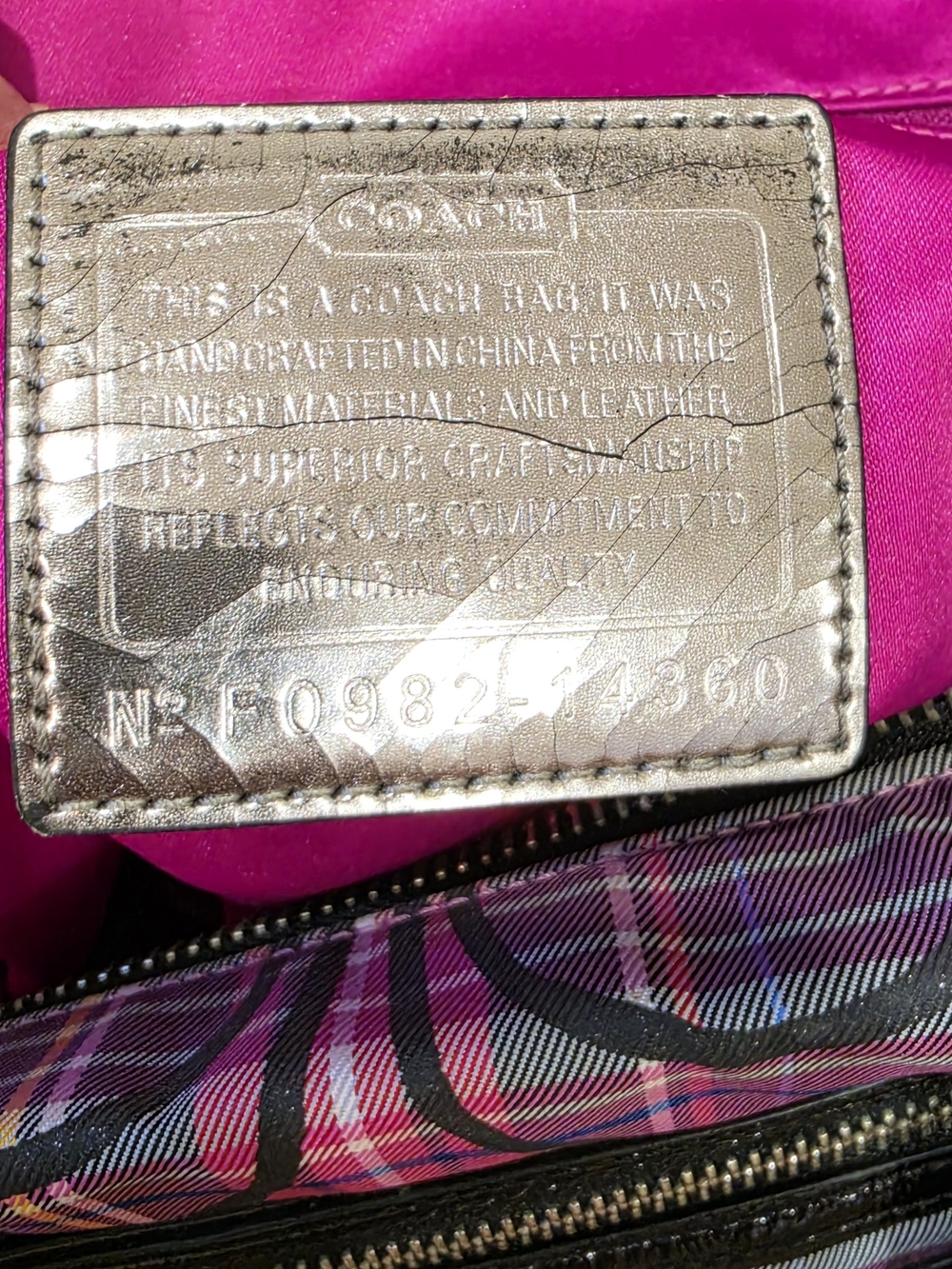 Coach Vintage Y2K Poppy Large Tartan Shoulder Handbag - Picture 8 of 10